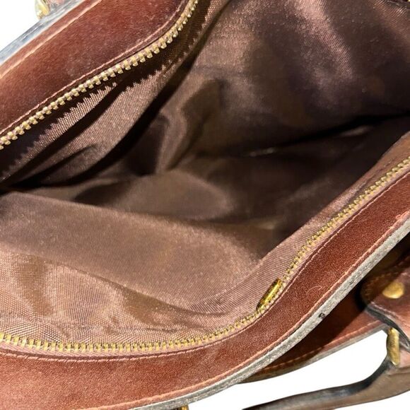 NWT Vintage HIT Briefcase Zip 3 pockets genuine leather brown - Picture 7 of 11